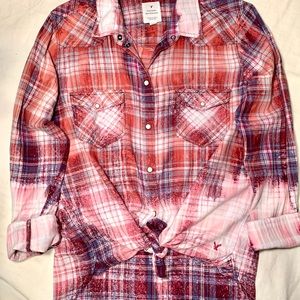 Bleached American Eagle button Down